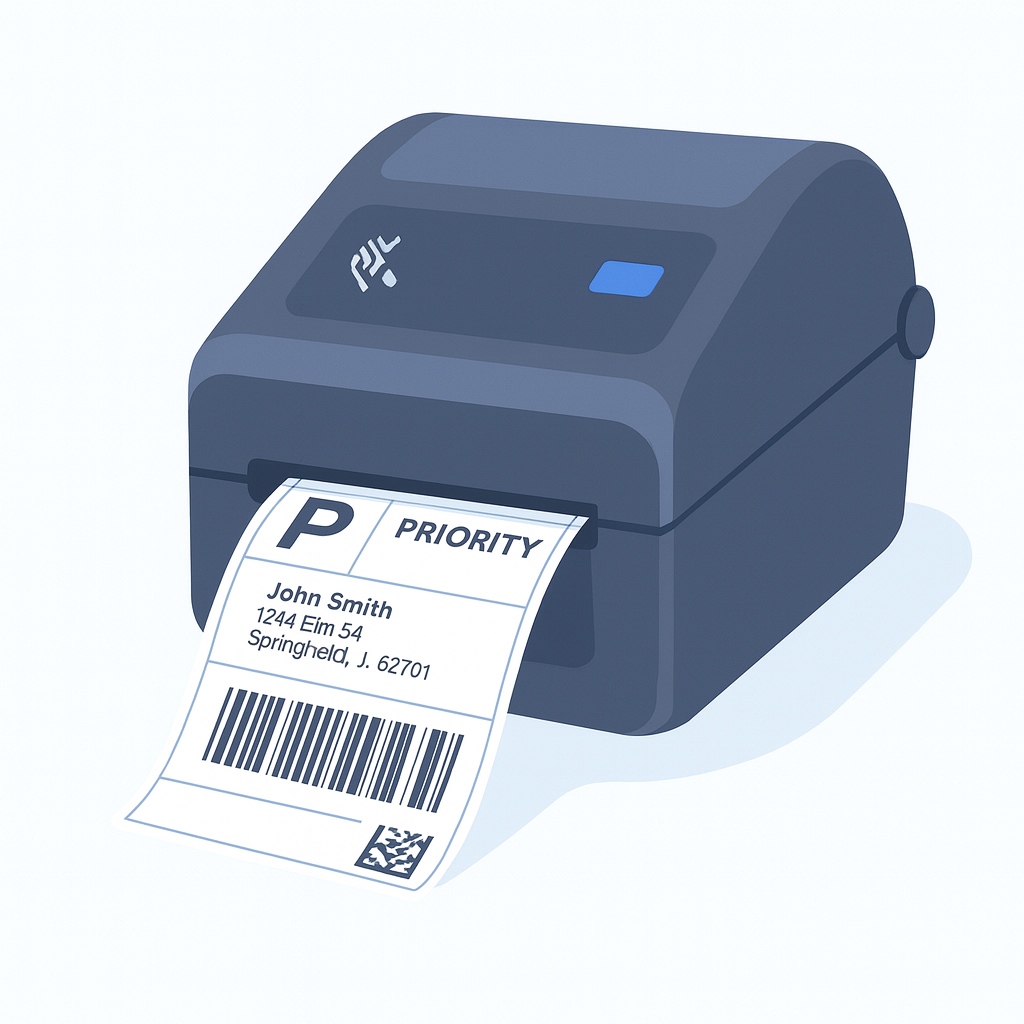 Labels printing automatically on a thermal printer